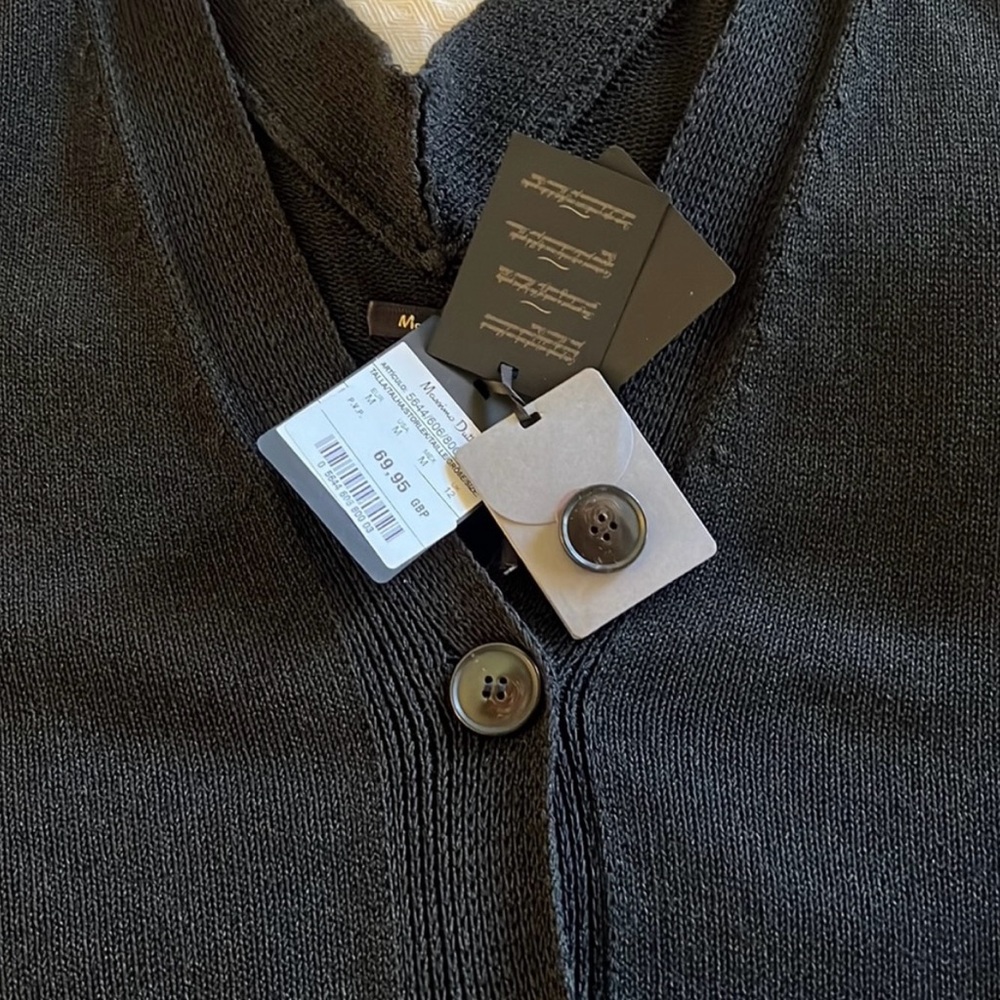 Massimo Dutti Black Cardigan Sweater, M , NWT
